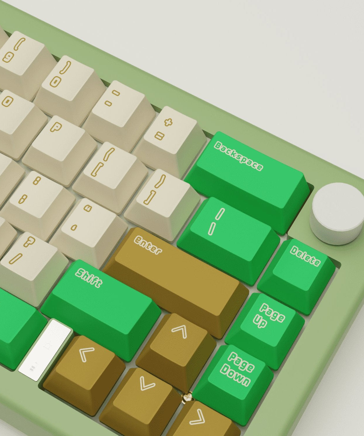 Creamy Green Design Keycaps and Mechanical Keyboard