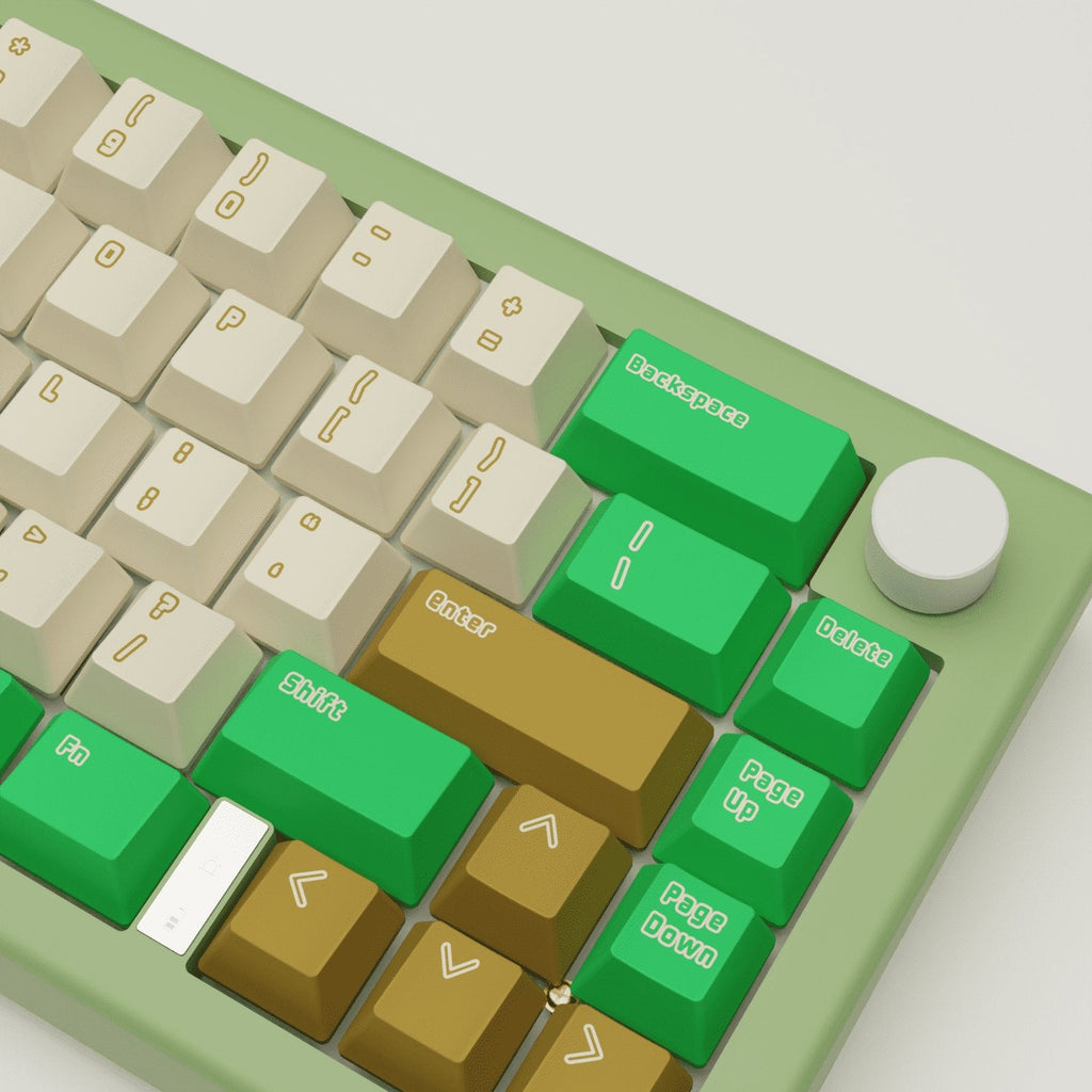 Creamy Green Design Keycaps and Mechanical Keyboard