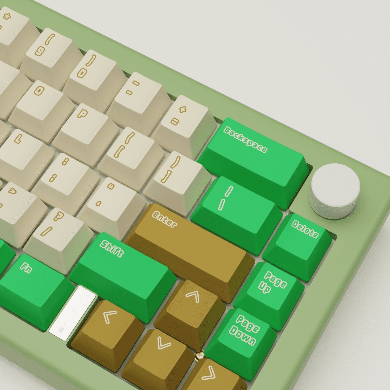 Creamy Green Design Keycaps and Mechanical Keyboard