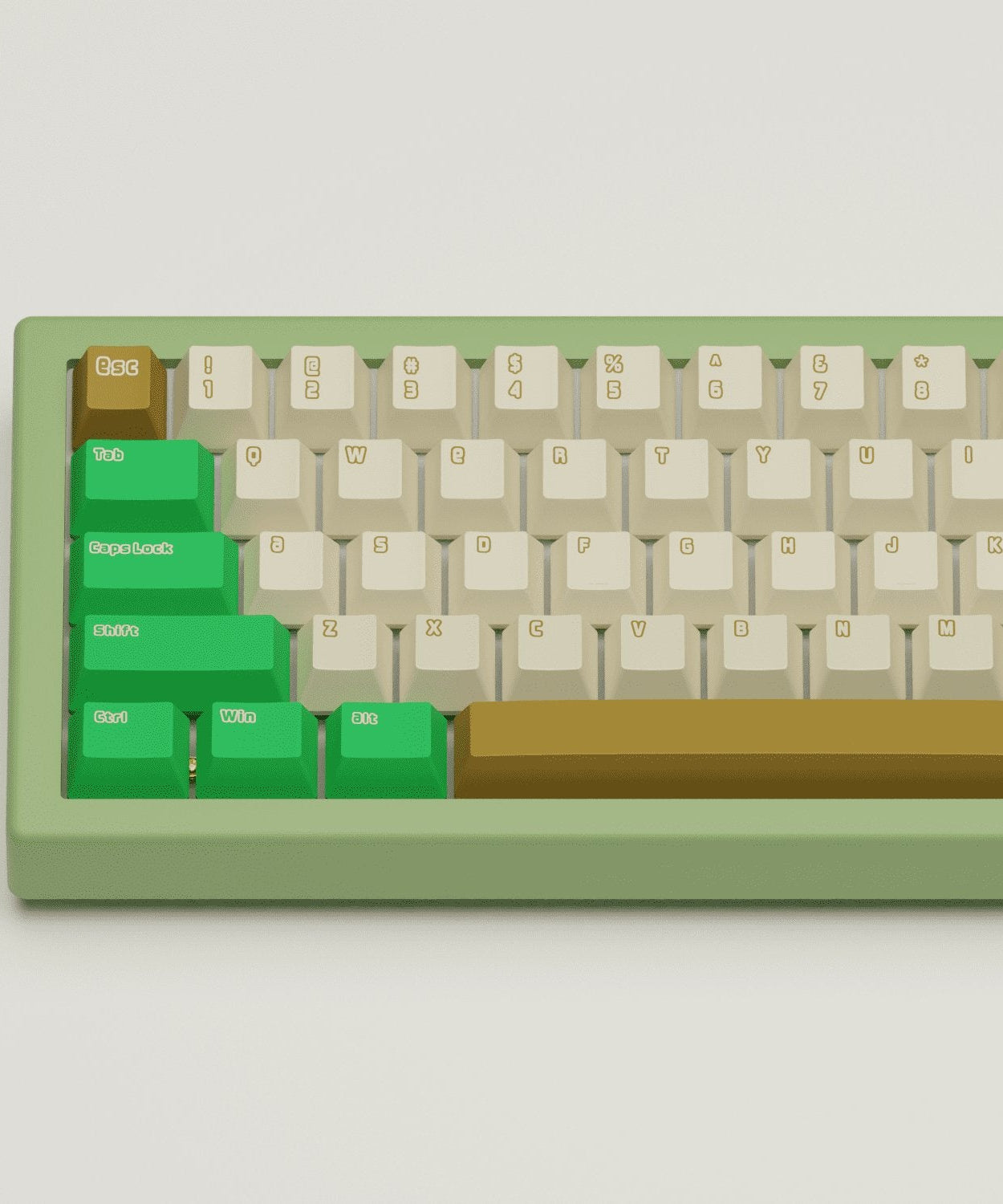 Creamy Green Design Keycaps and Mechanical Keyboard