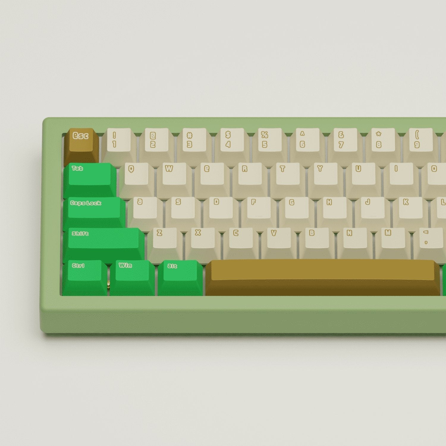 Creamy Green Design Keycaps and Mechanical Keyboard