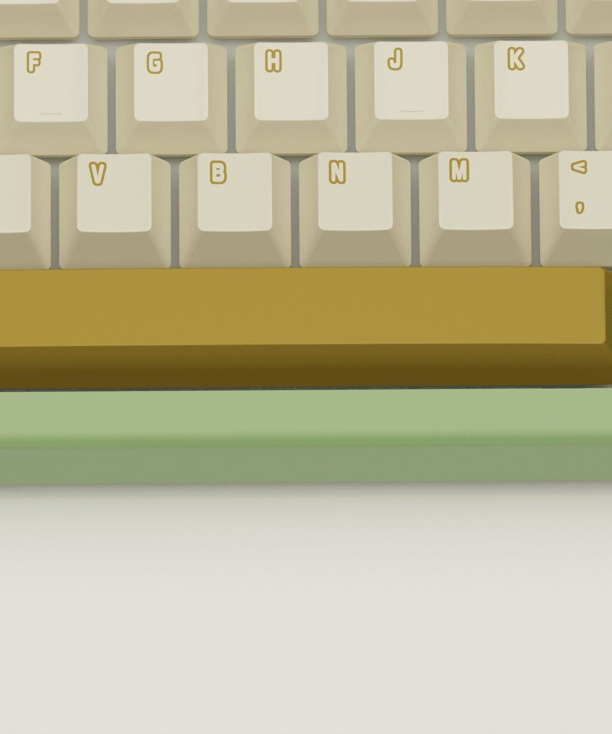 Creamy Green Design Keycaps and Mechanical Keyboard