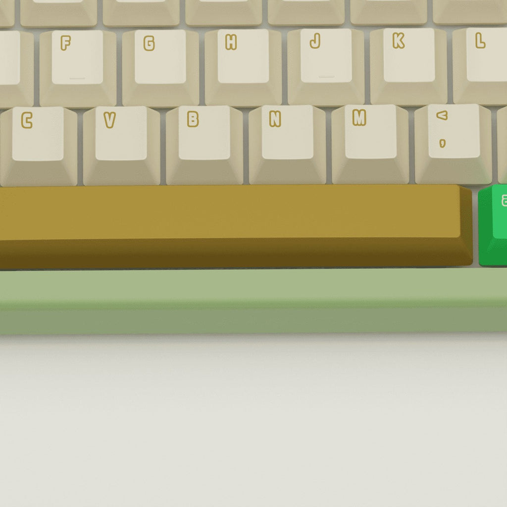 Creamy Green Design Keycaps and Mechanical Keyboard