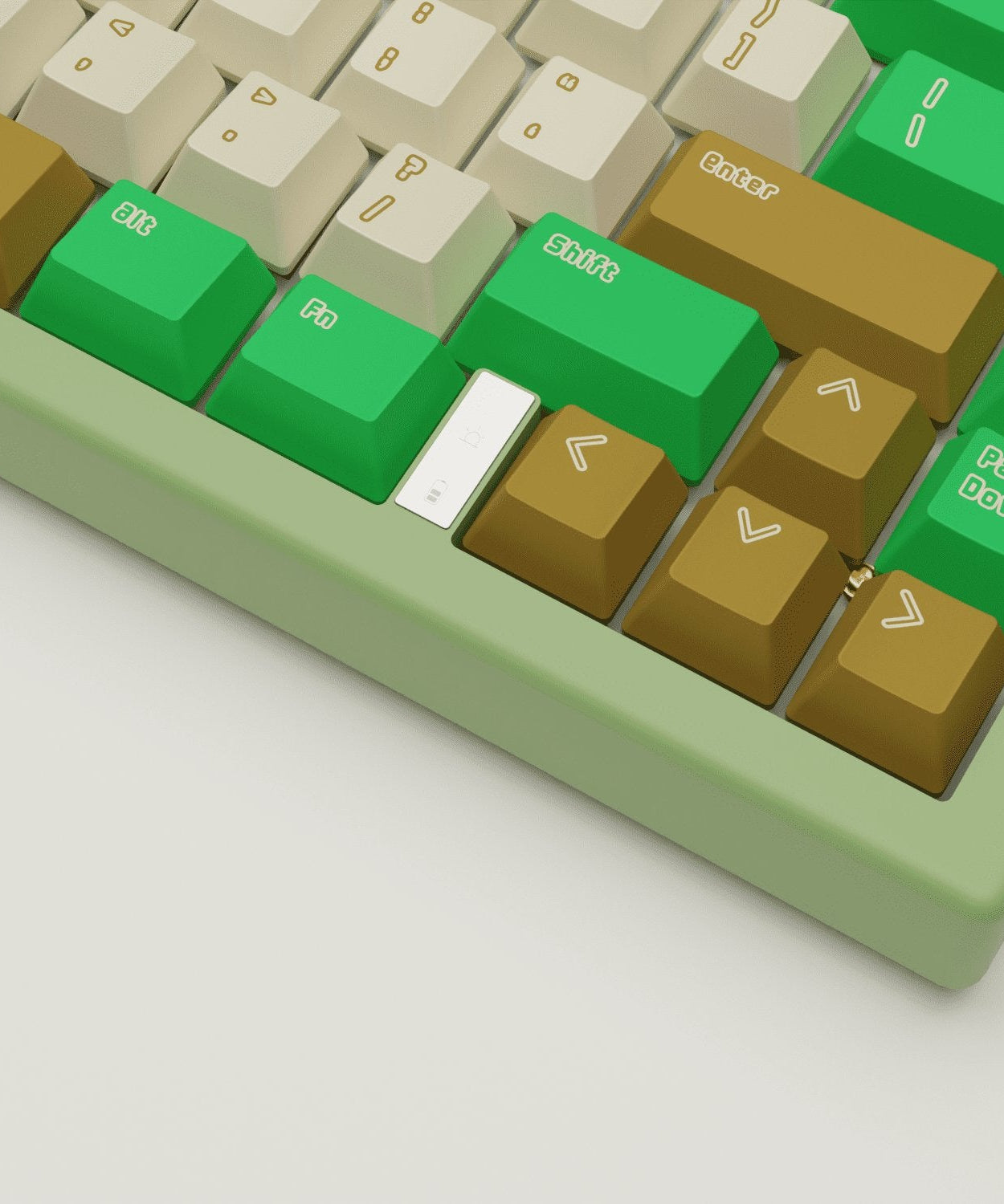 Creamy Green Design Keycaps and Mechanical Keyboard