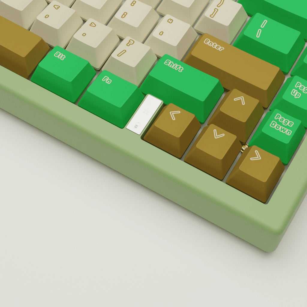 Creamy Green Design Keycaps and Mechanical Keyboard