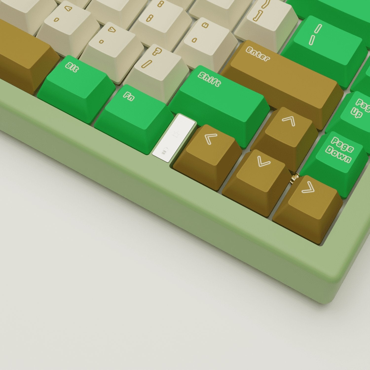 Creamy Green Design Keycaps and Mechanical Keyboard
