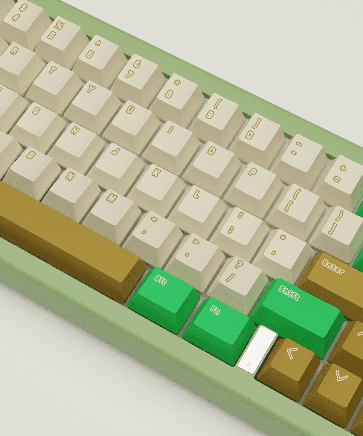 Creamy Green Design Keycaps and Mechanical Keyboard