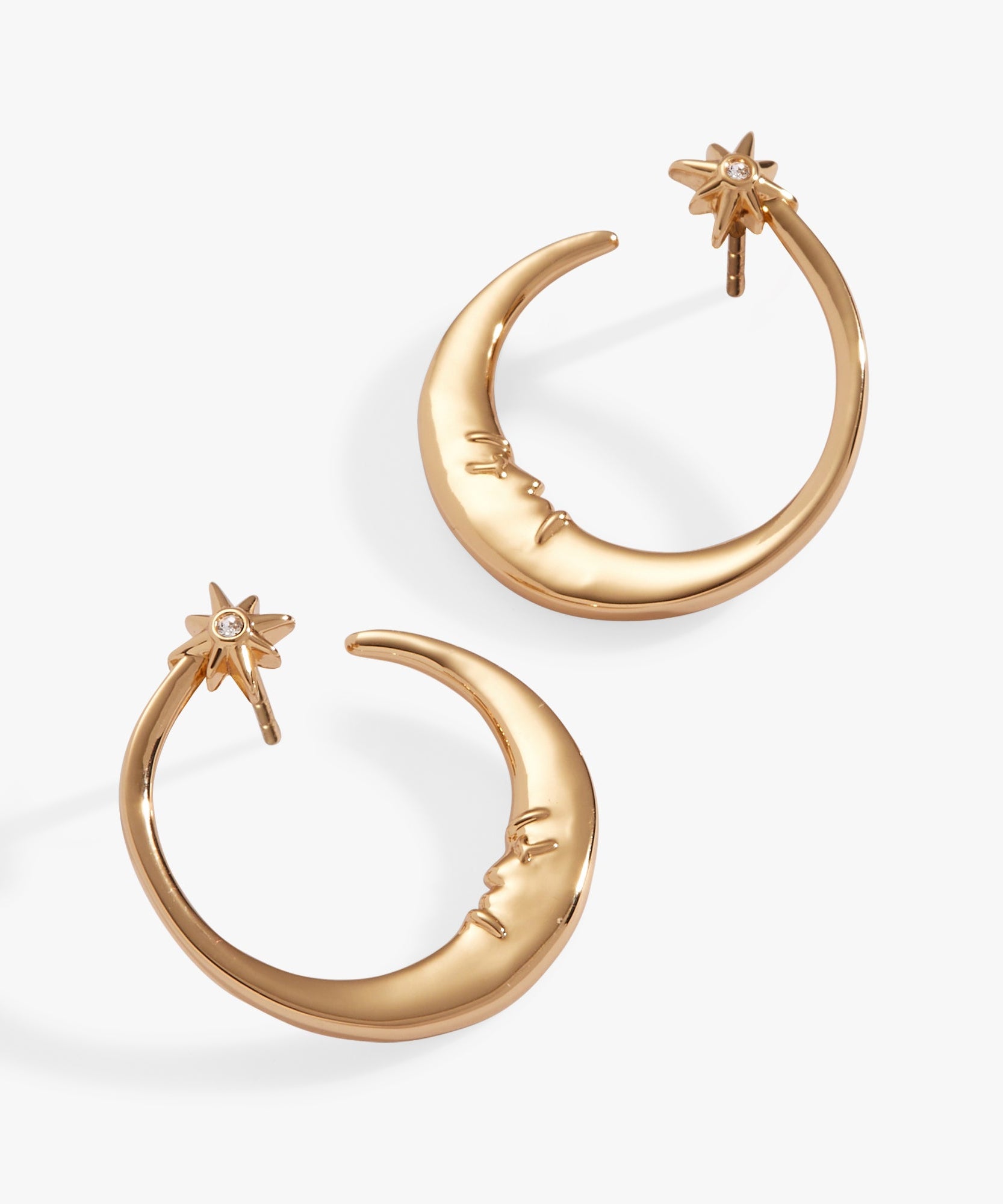 Crescent Moon Hoop Earrings
