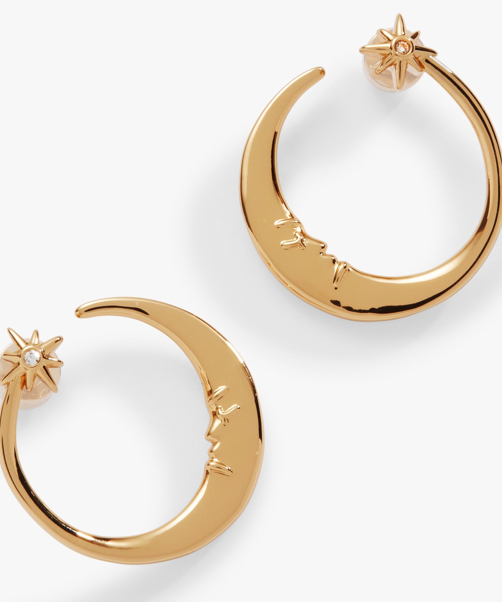 Crescent Moon Hoop Earrings
