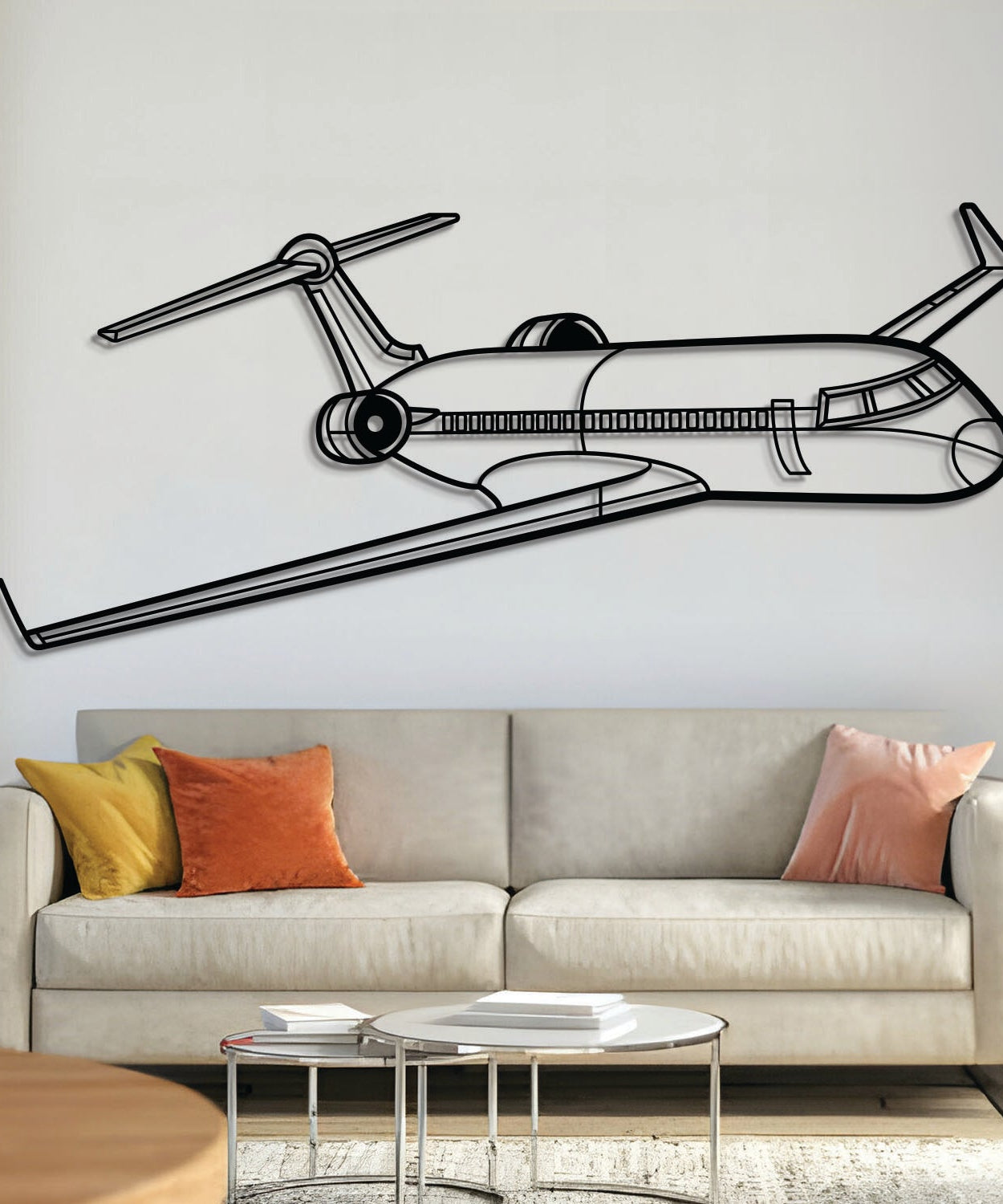 CRJ700 Winkel Metall Flugzeug Wandkunst - NCP0374