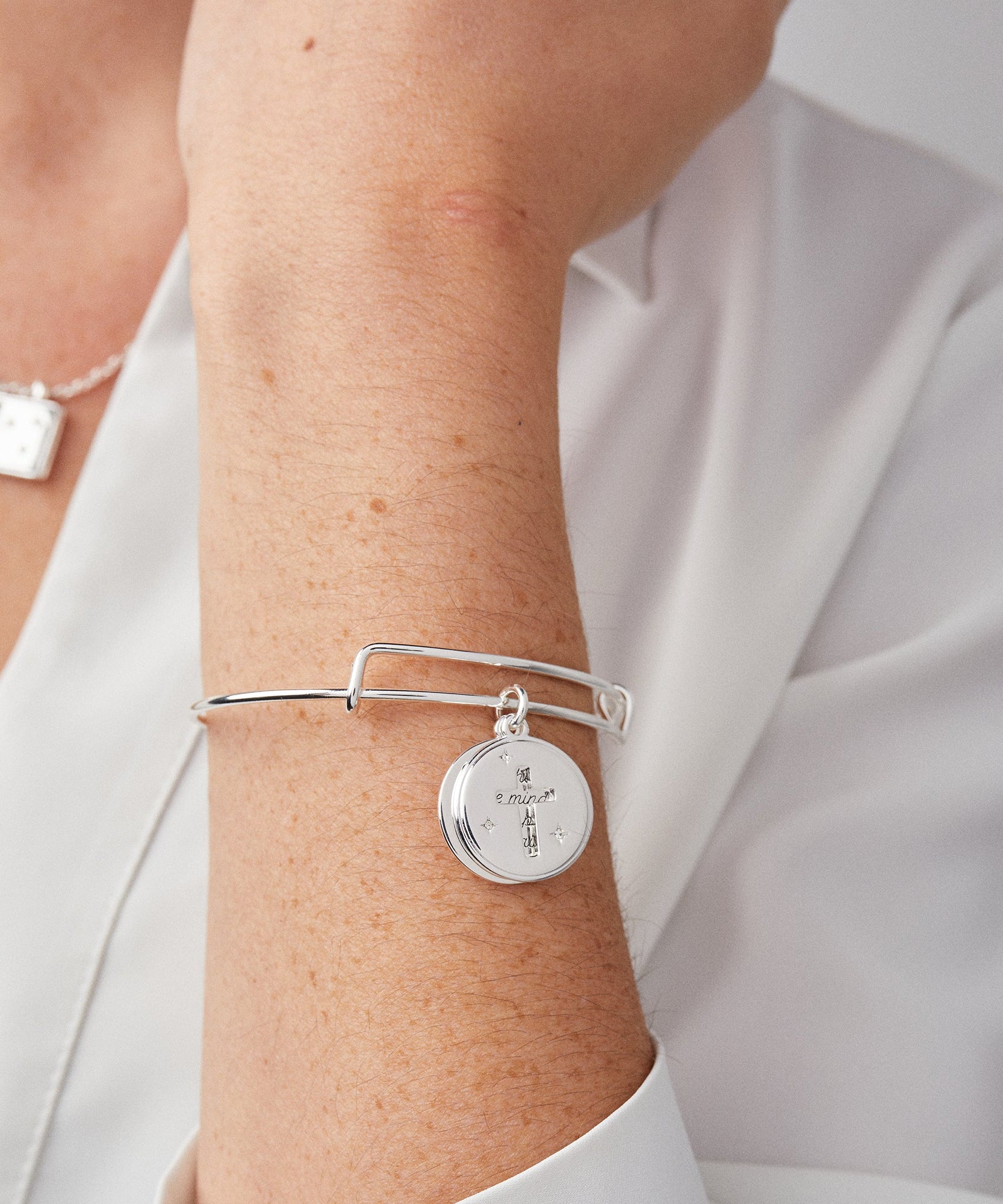 Hidden Message Cross Affirmation Bangle