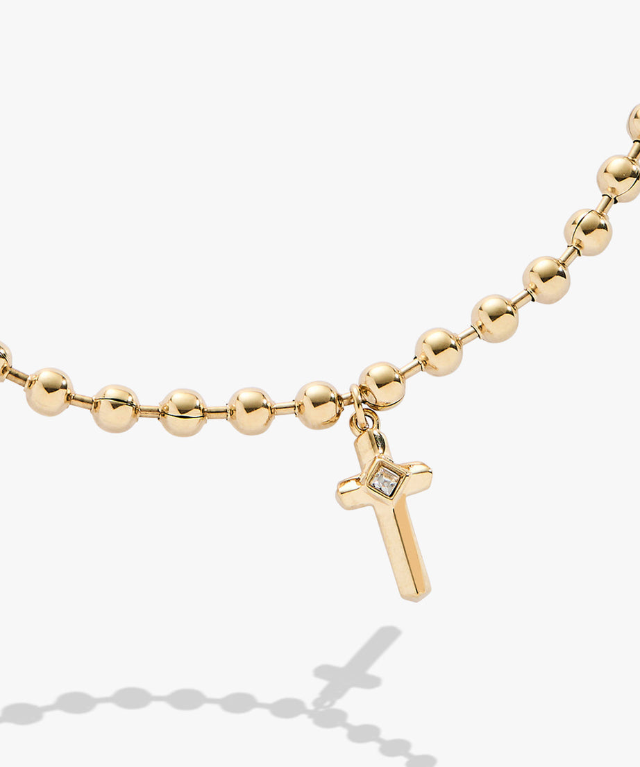 Cross Ball Chain Bracelet