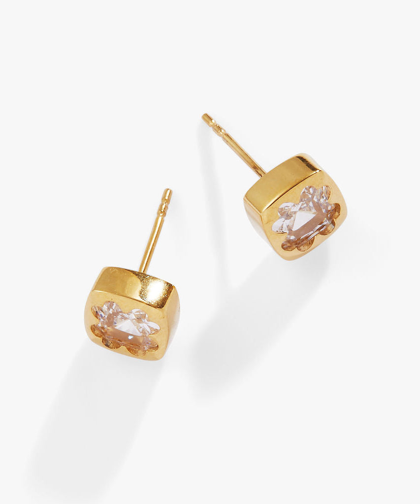 Crystal Clover Mini Stud Earrings