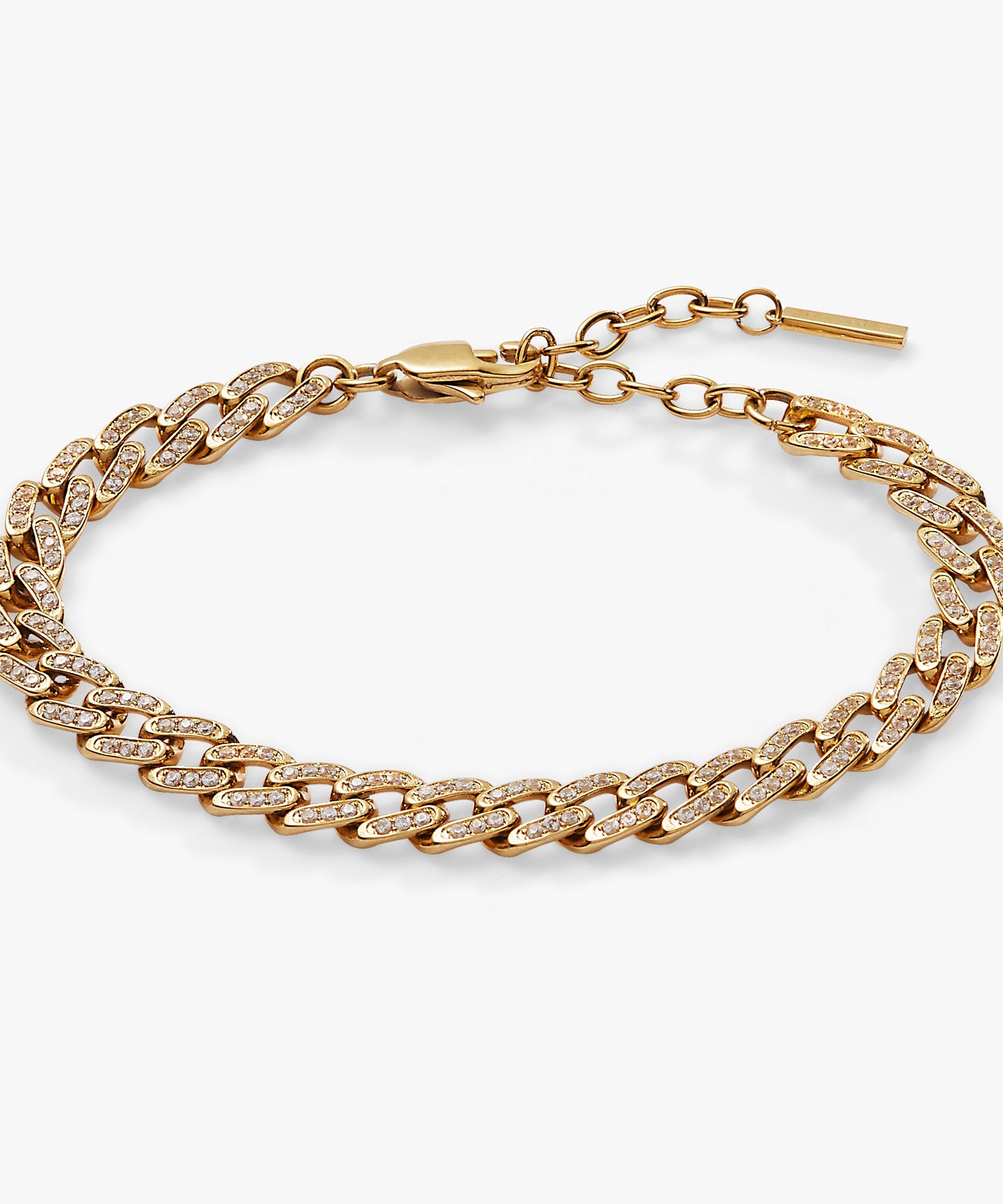 Crystal Pave Curb Chain Bracelet