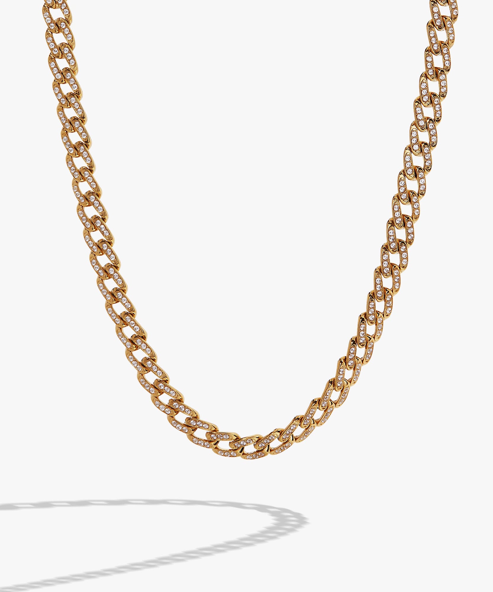 Crystal Pave Curb Chain Necklace