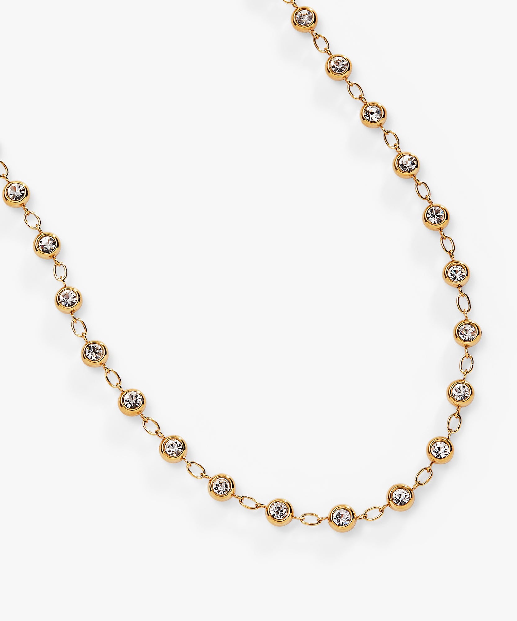 Crystal Pebble Chain Necklace