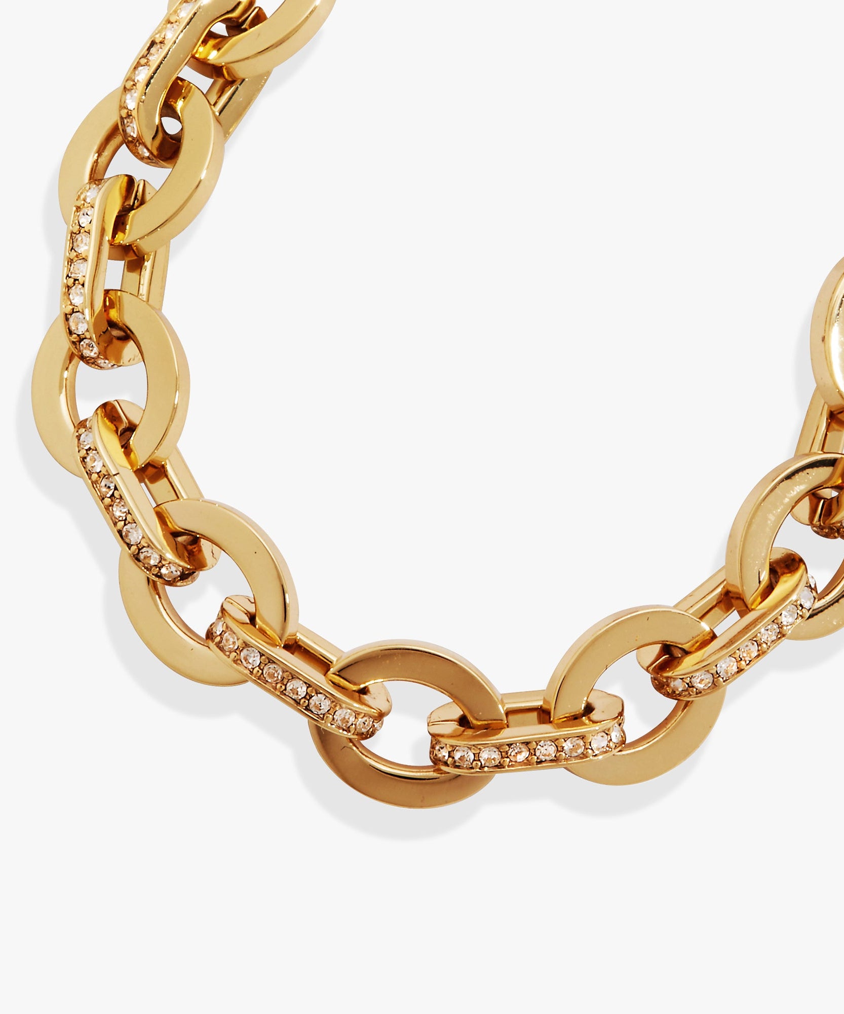 Delicate Oval Link Crystal Chain Toggle Bracelet