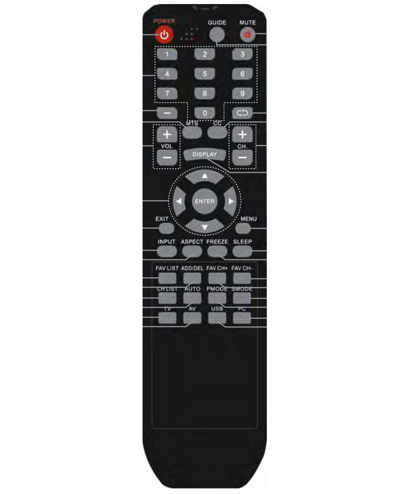 Curtis LED2400A TV Remote Control