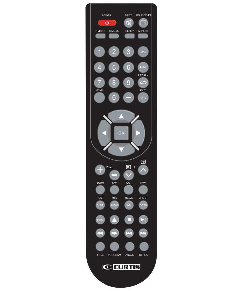 Curtis LEDV1975A3REM TV/DVD Remote Control