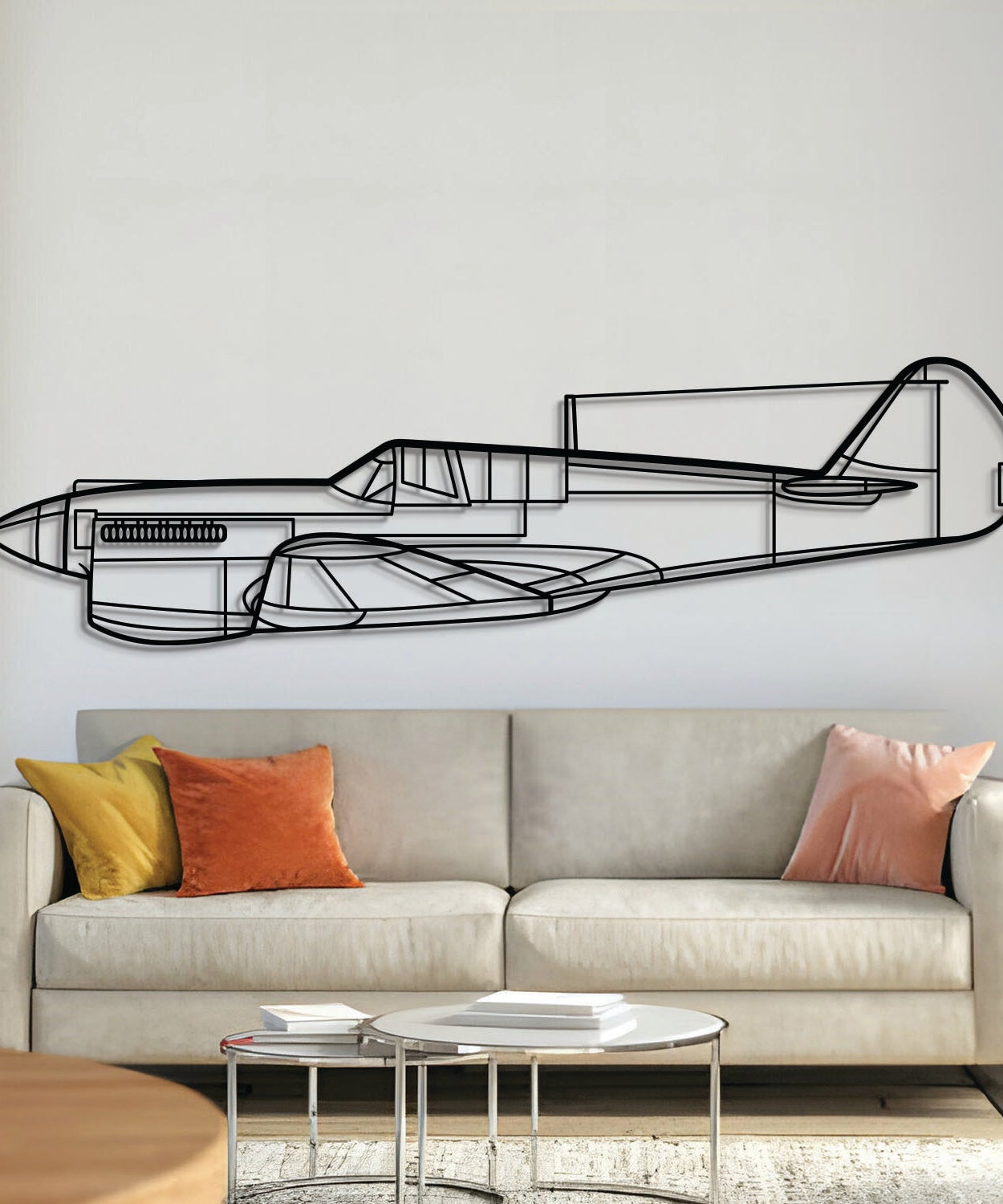 P-40 Warhawk Metallflugzeug Wandkunst - NCP0486