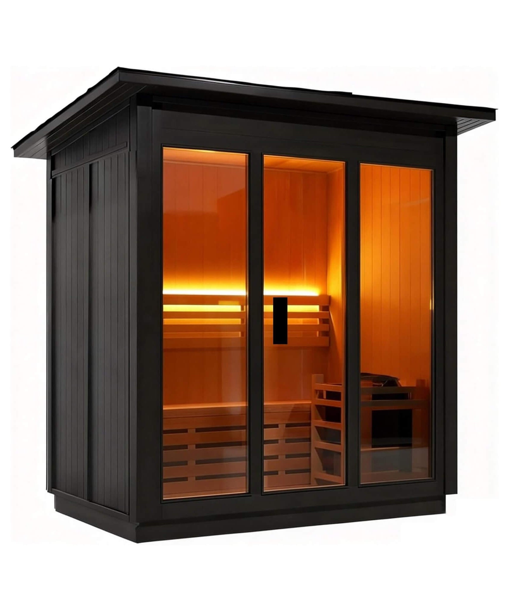 Custom 8-Person Luxury Canadian Red Cedar Outdoor Steam Sauna With Heater And Stones [Made-To-Order] (SAK13492)