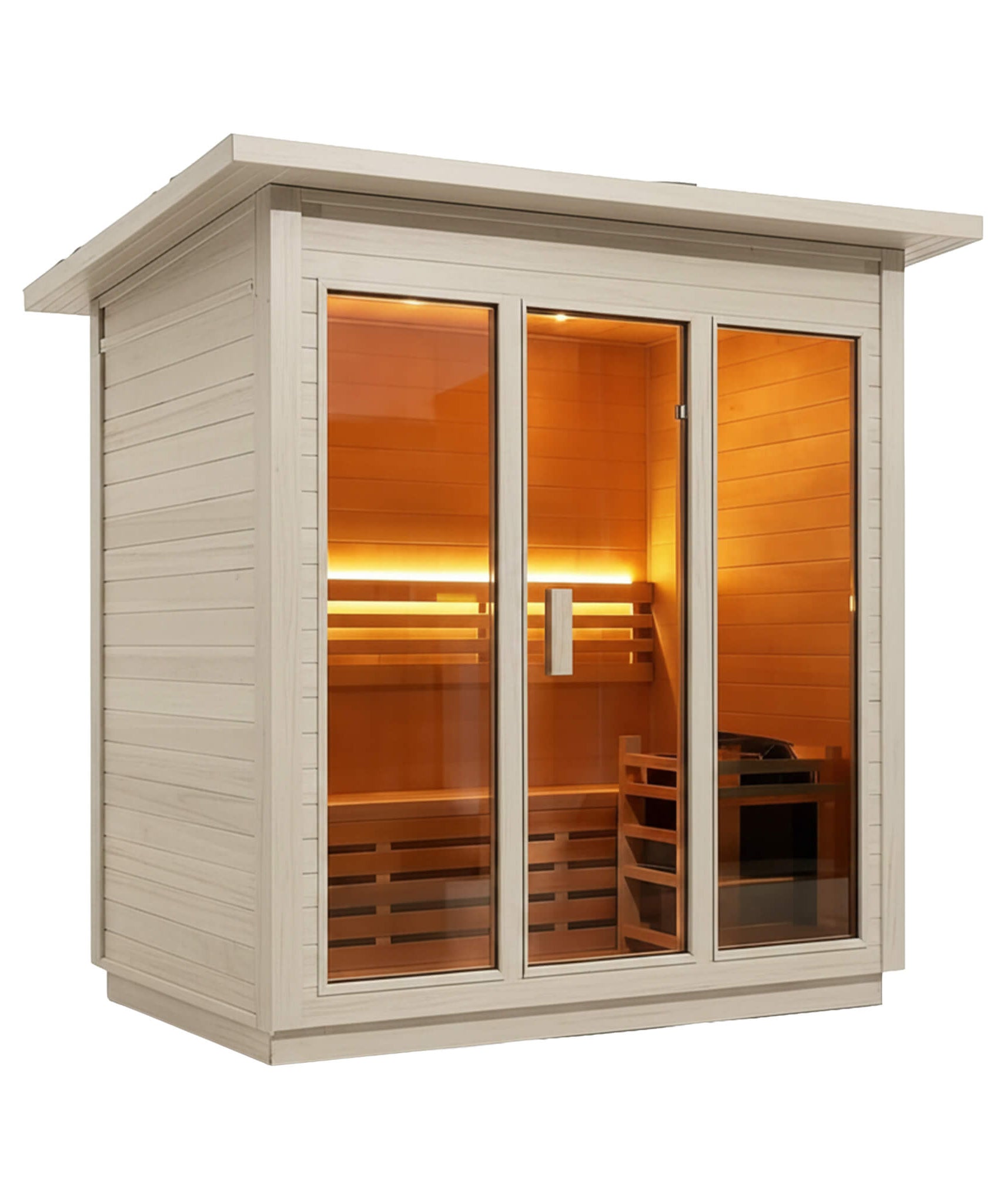 Custom 6-Person Luxury Spruce Outdoor Steam Sauna With Heater And Stones [Made-To-Order] (SAK20378)