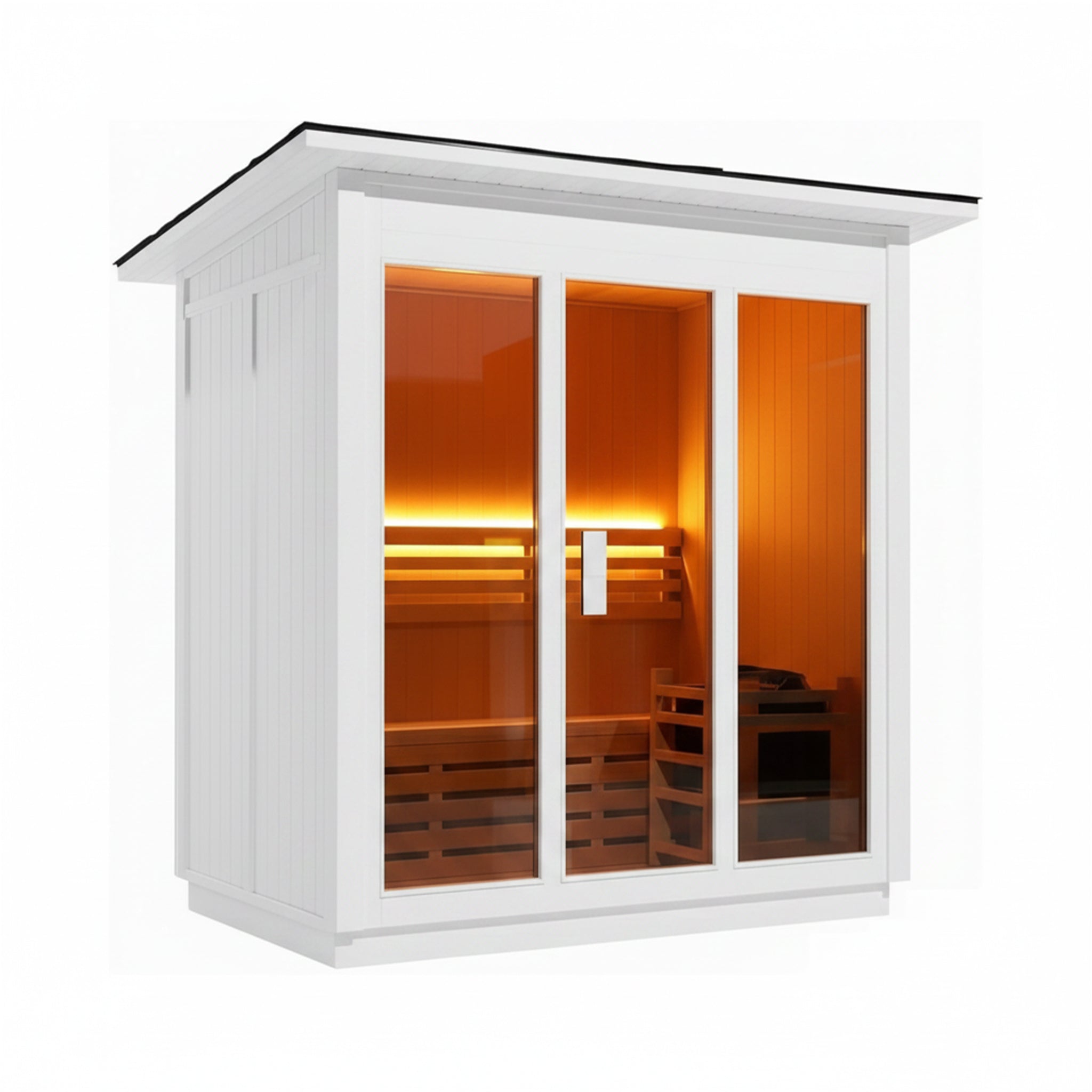 Custom 6-Person Luxury Spruce Outdoor Steam Sauna With Heater And Stones [Made-To-Order] (SAK20378)