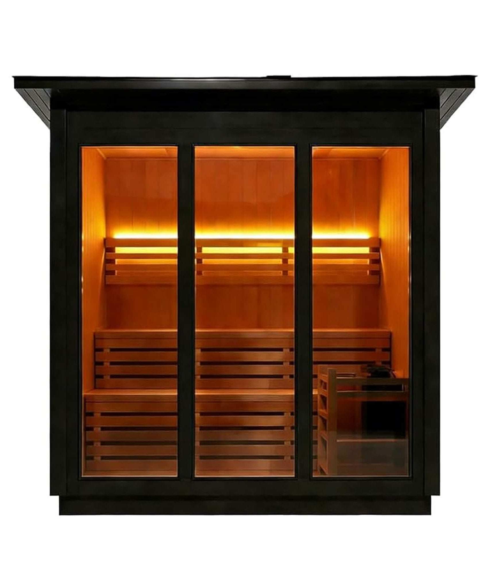 Custom 6-Person Luxury Canadian Red Cedar Outdoor Steam Sauna With Heater And Stones [Made-To-Order] (SAK78615)