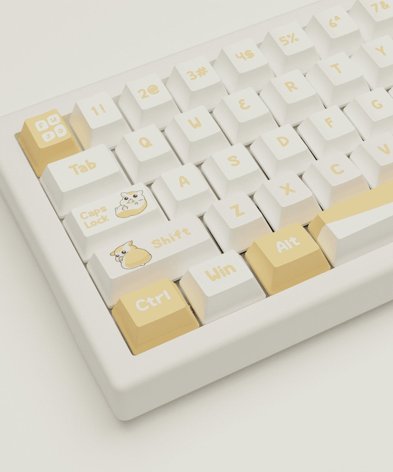 Cute Hamster Design Keycaps and Mechanical Keyboard