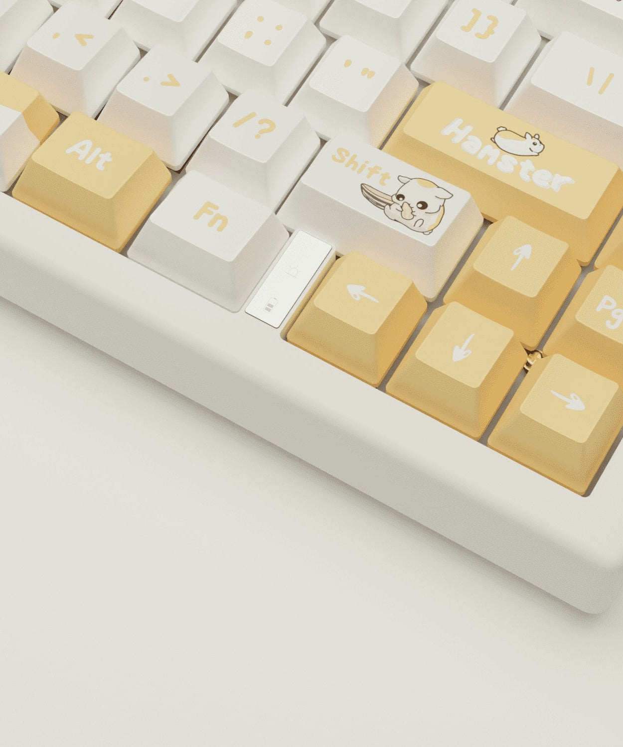 Cute Hamster Design Keycaps and Mechanical Keyboard