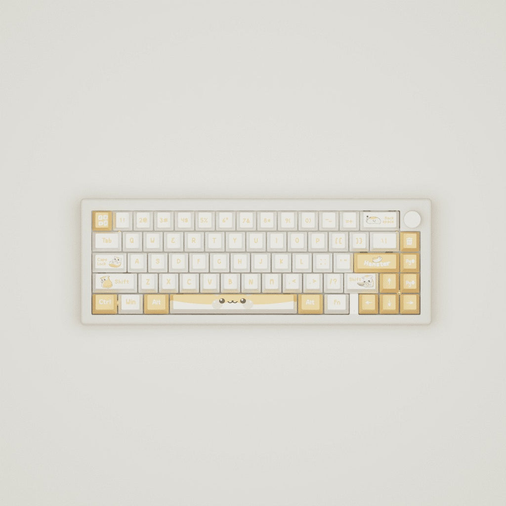 Cute Hamster Design Keycaps and Mechanical Keyboard