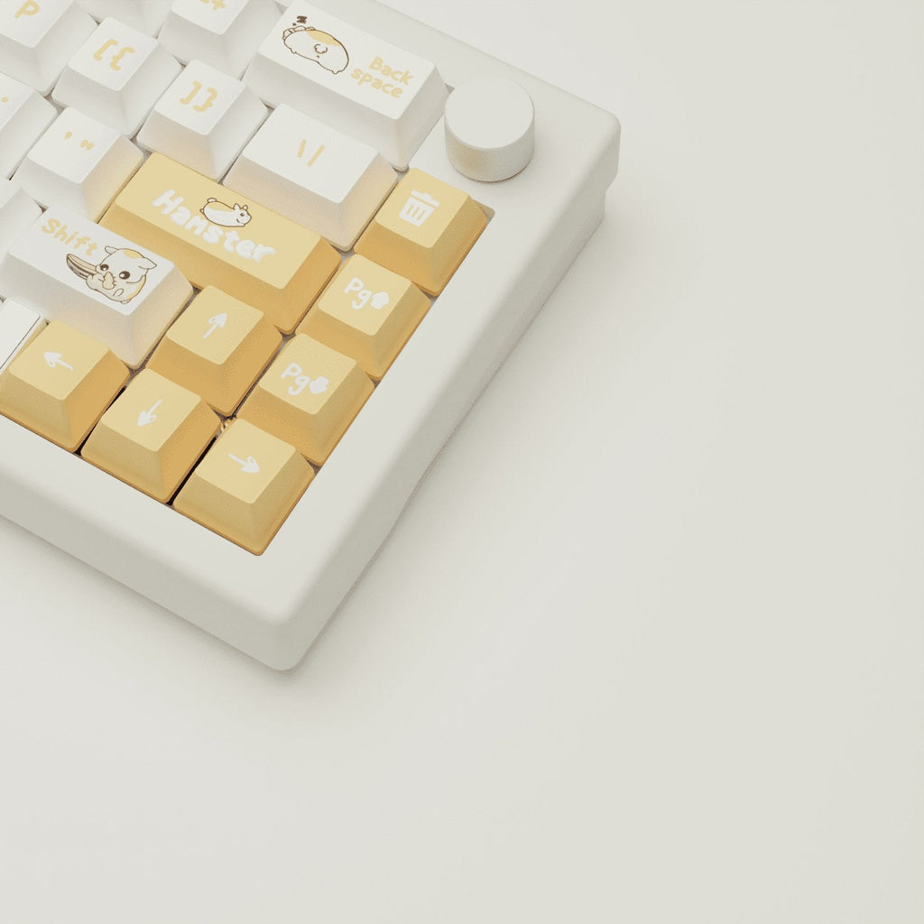 Cute Hamster Design Keycaps and Mechanical Keyboard