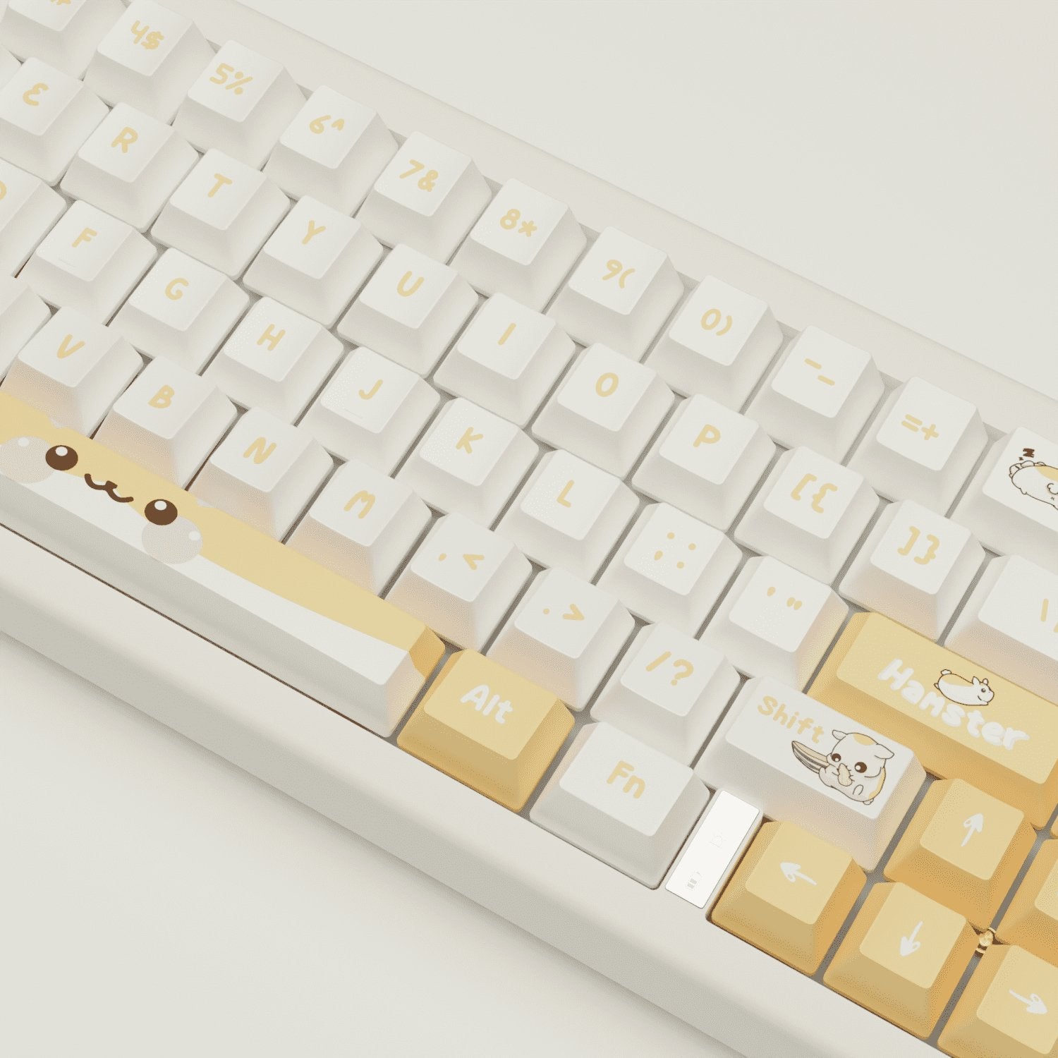 Cute Hamster Design Keycaps and Mechanical Keyboard