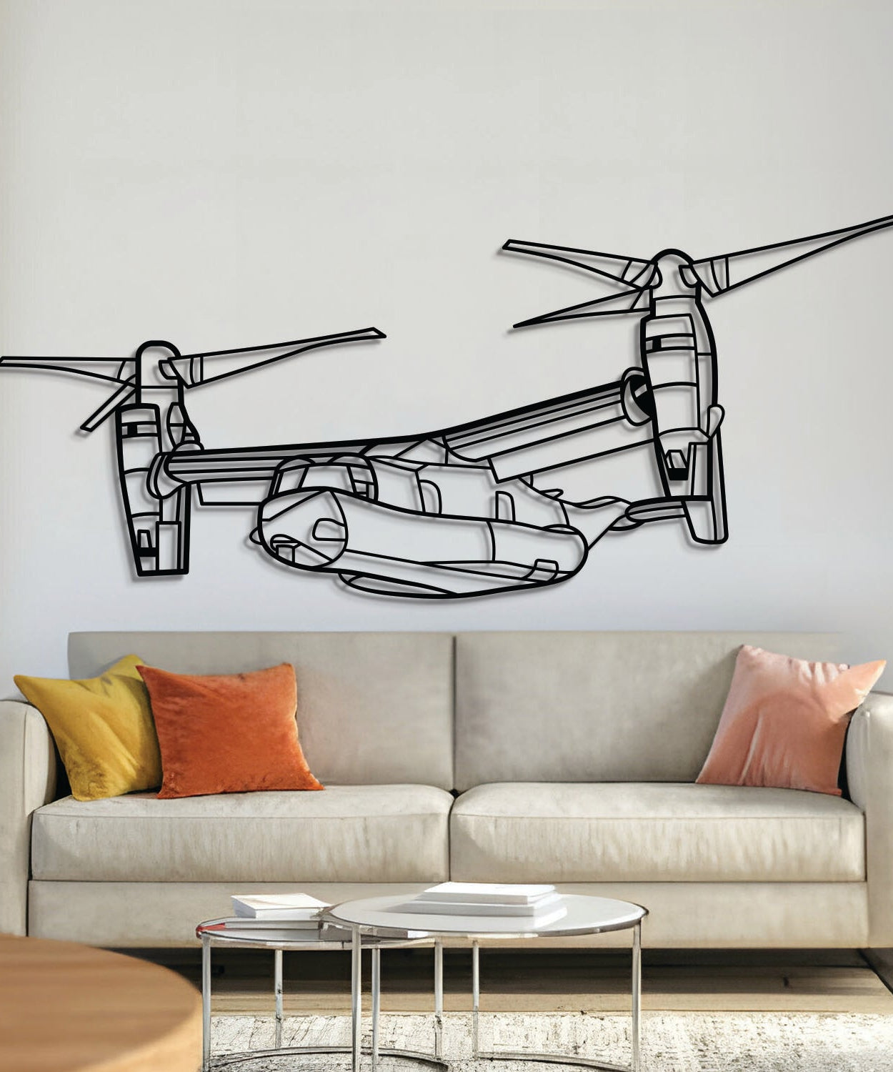 CV-22 Osprey Winkel Metall Flugzeug Wandkunst - NCP0375