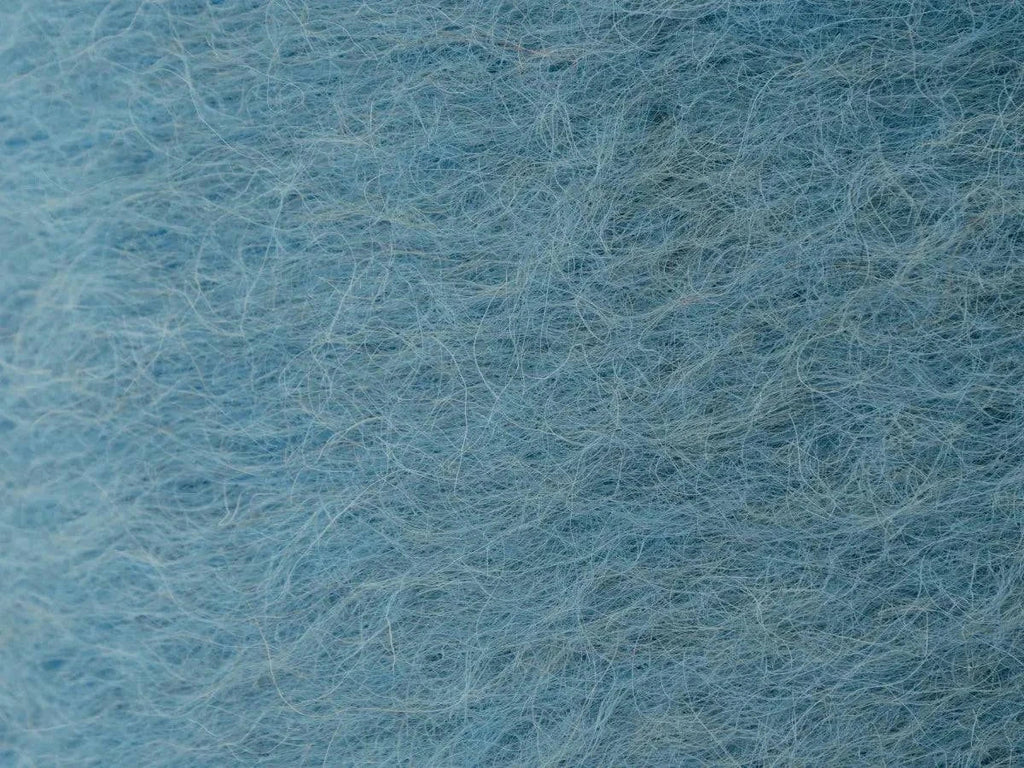 Sky Blue Handwoven Wool Pillow – Brushed Texture
