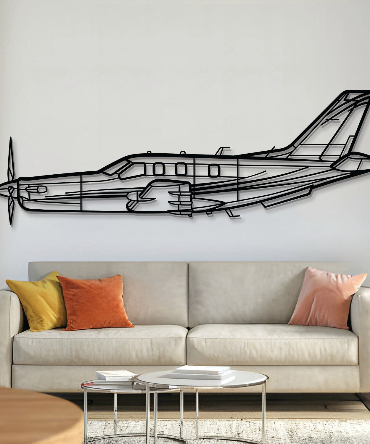 TBM 850 Metallflugzeug Wandkunst - NCP0142