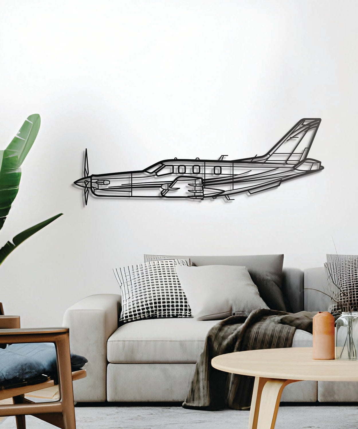 TBM 850 Metallflugzeug Wandkunst - NCP0142