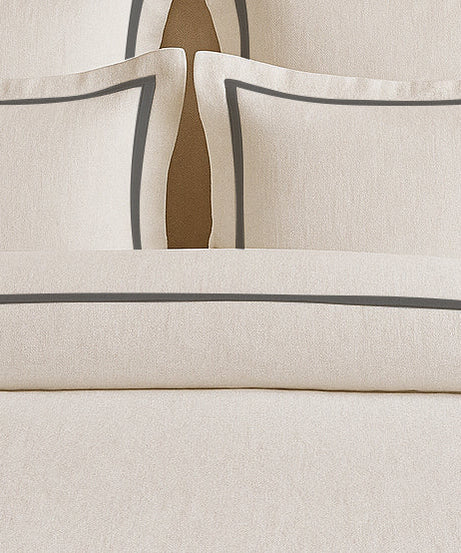 Linen Frame Trim Duvet Cover Set