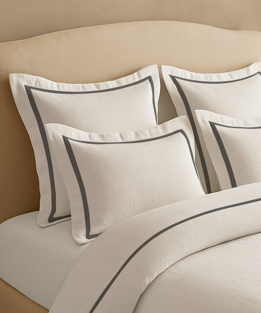 Linen Frame Trim Duvet Cover Set