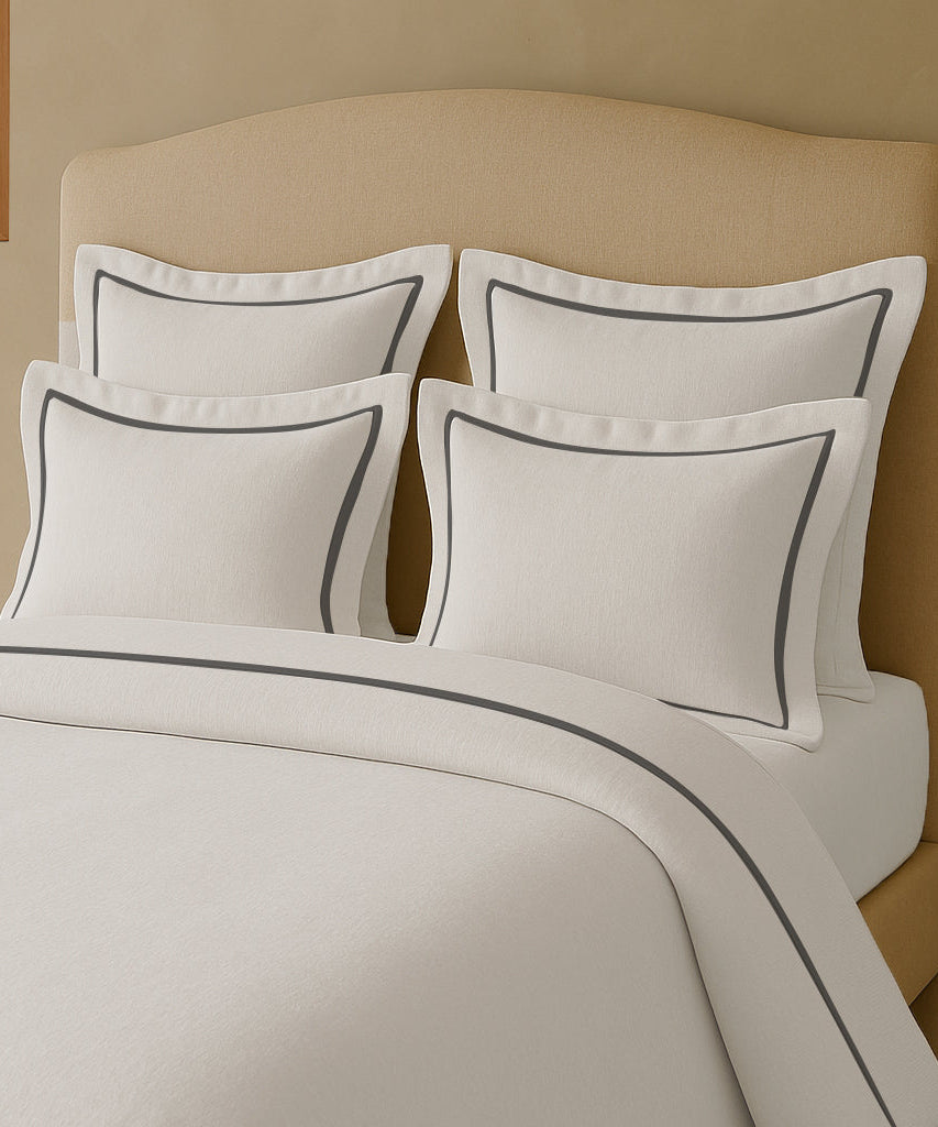 Linen Frame Trim Duvet Cover Set