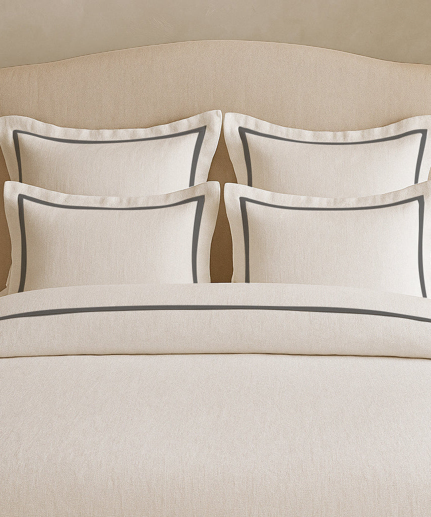 Linen Frame Trim Duvet Cover Set
