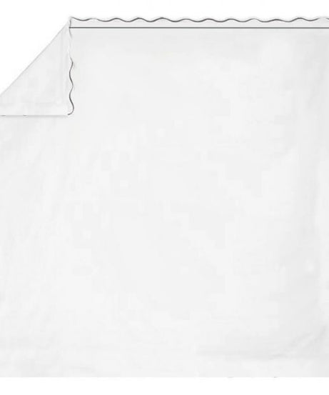 400TC Cotton Scallop Embroidery & Border Sateen Solid Sheet Set