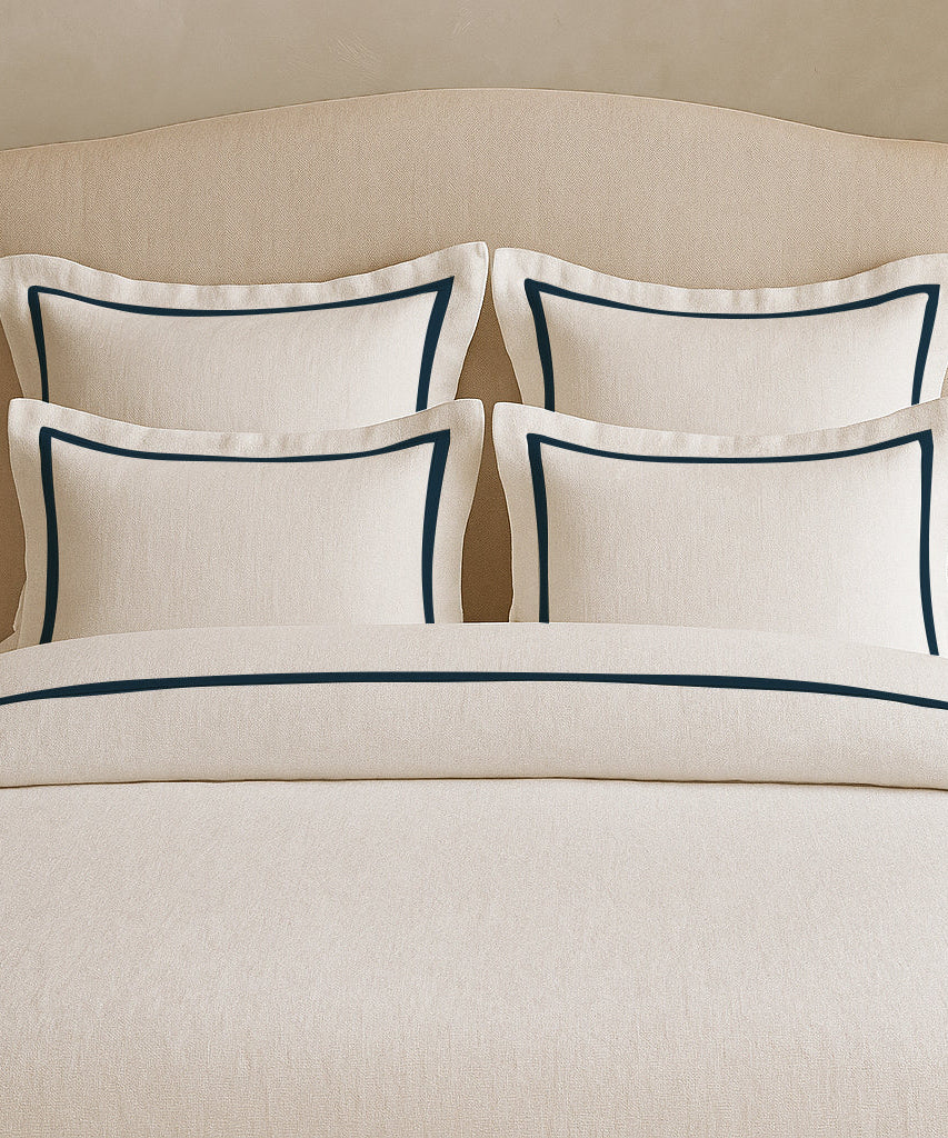 Linen Frame Trim Duvet Cover Set