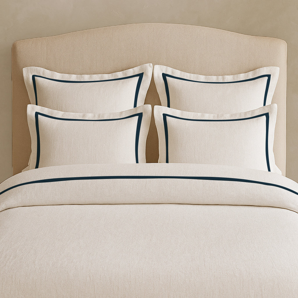 Linen Frame Trim Duvet Cover Set