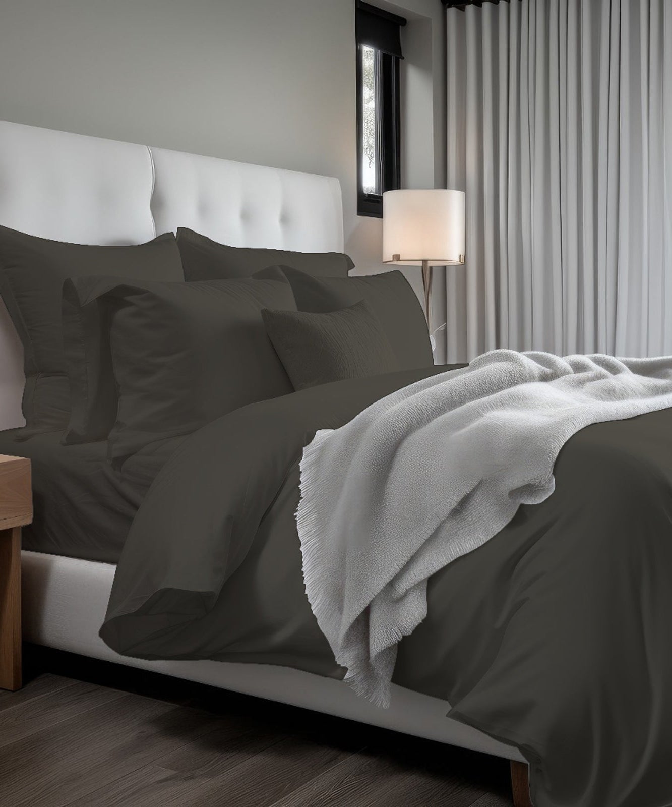 400TC Cotton Sateen Solid Duvet Cover Set