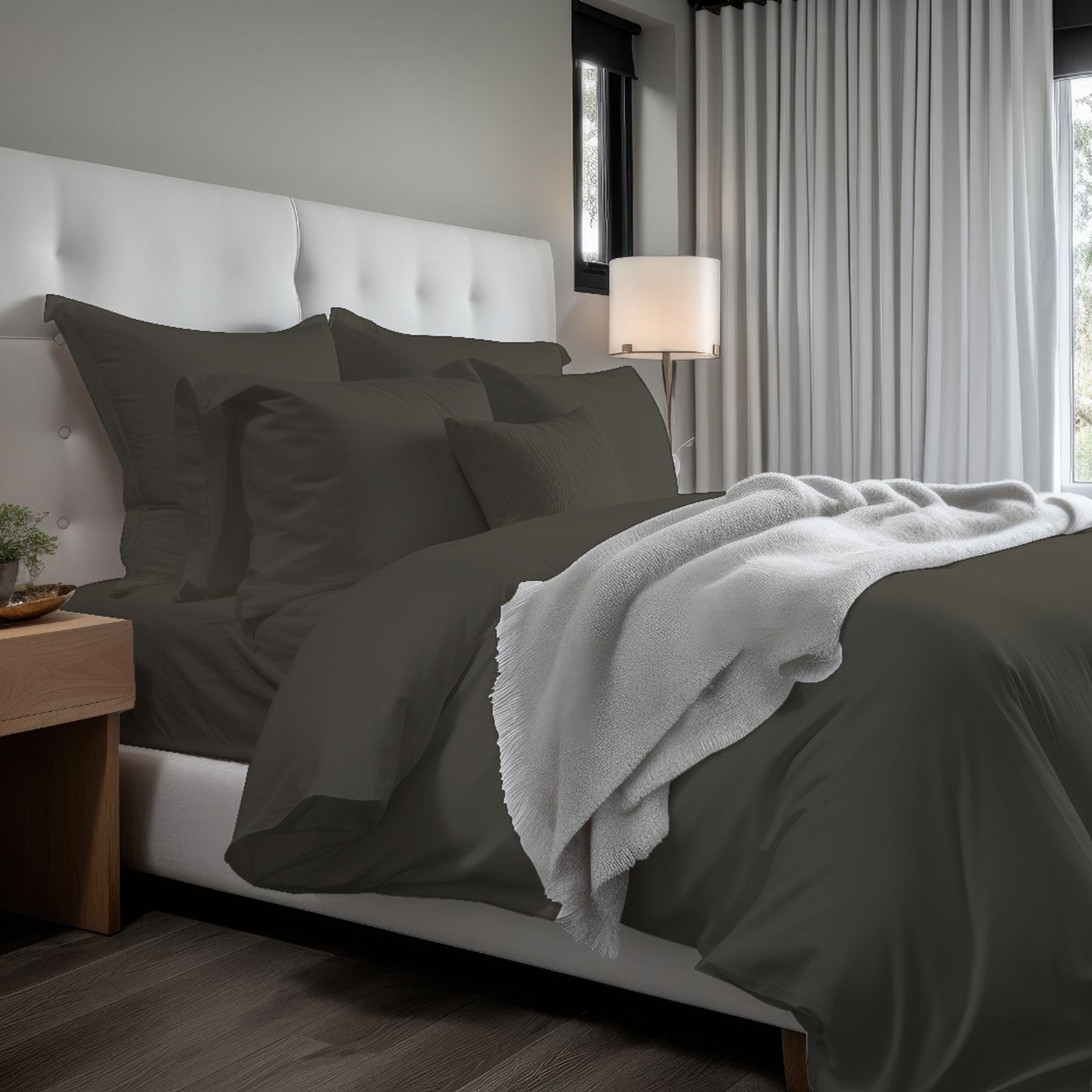 400TC Cotton Sateen Solid Duvet Cover Set
