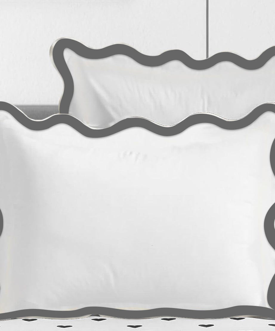 400TC Applique Scalloped Embroidery Cotton Duvet Cover Set