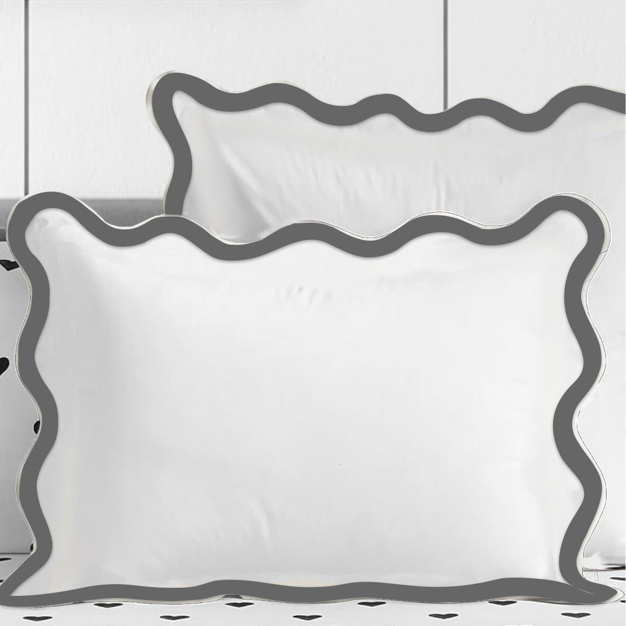 400TC Applique Scalloped Embroidery Cotton Duvet Cover Set