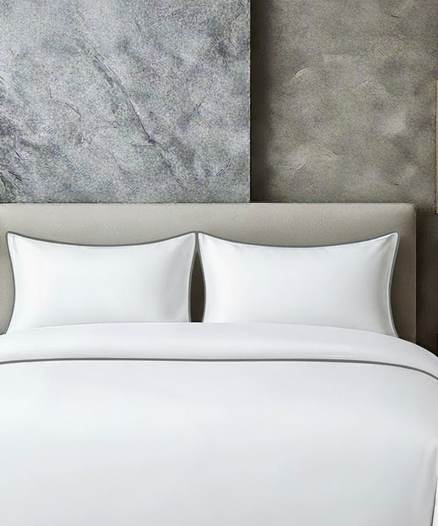 400 TC 100% Tencel Soft Silk Piping Duvet Cover Set