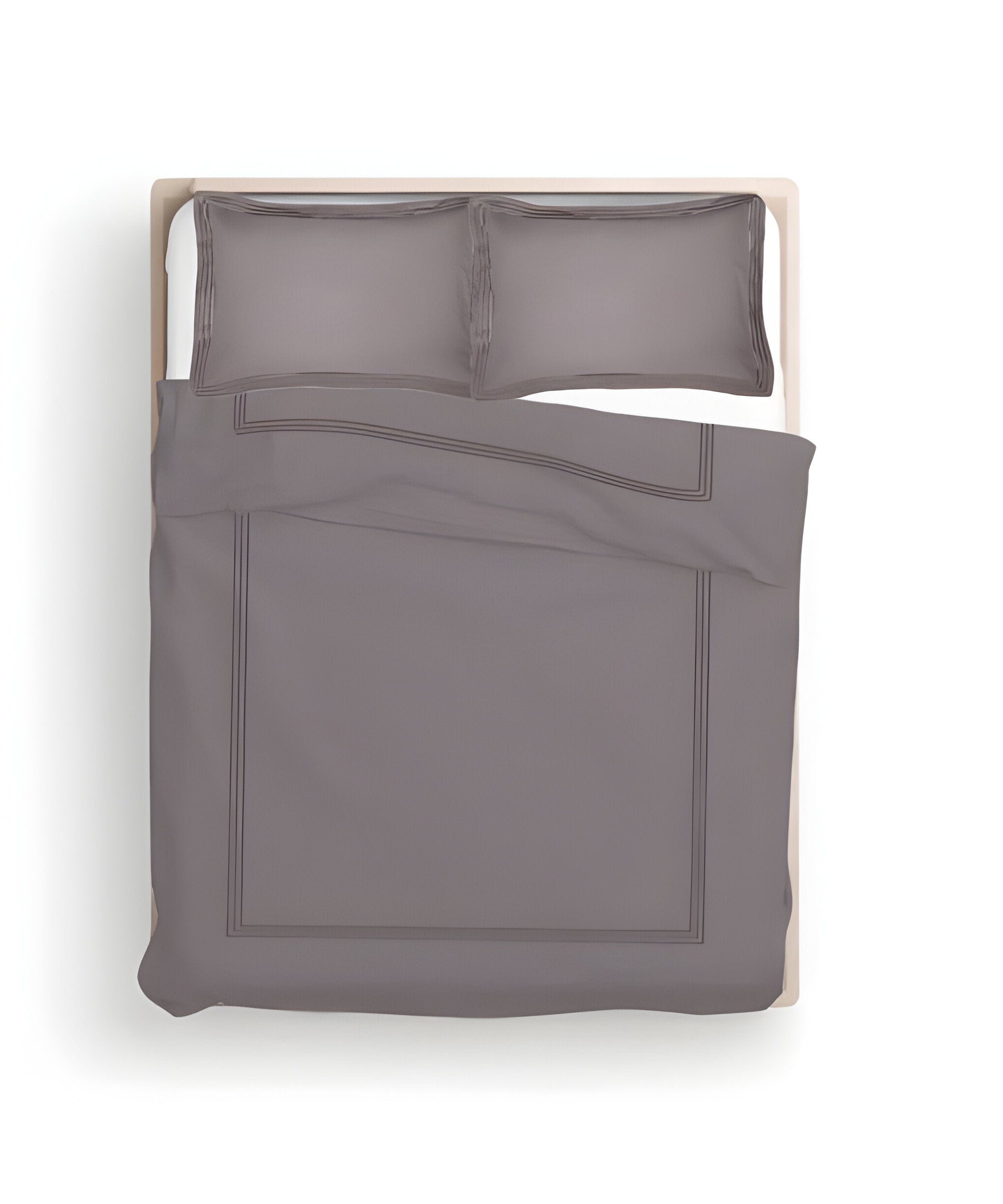400TC Cotton Luxurious Triple Embroidery Sateen Solid Duvet Cover Set